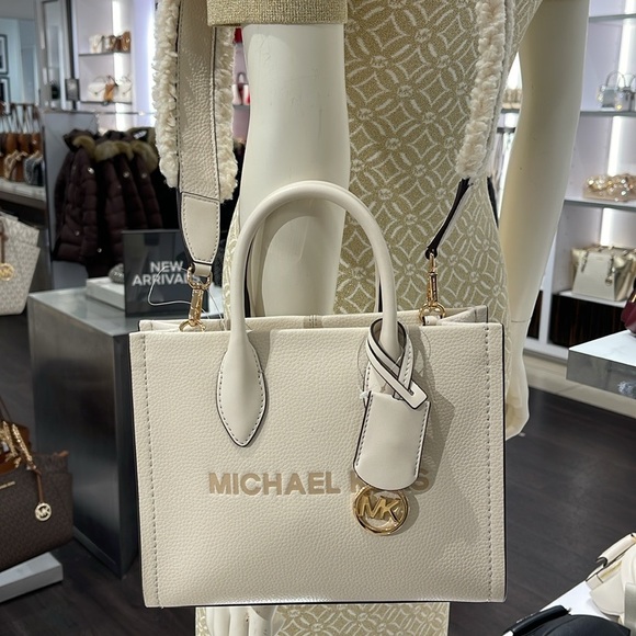 Michael Kors Mirella Small Pebbled Leather Shopper Top Zip Crossbody XBody Bag - Picture 10 of 16